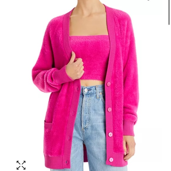 Wayf Flynn Cardigan magenta excellent used condition. - Picture 2 of 4